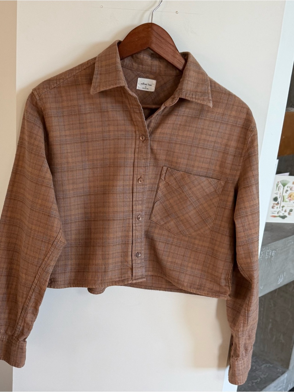 Boxy flannel plaid shirt, Aritzia